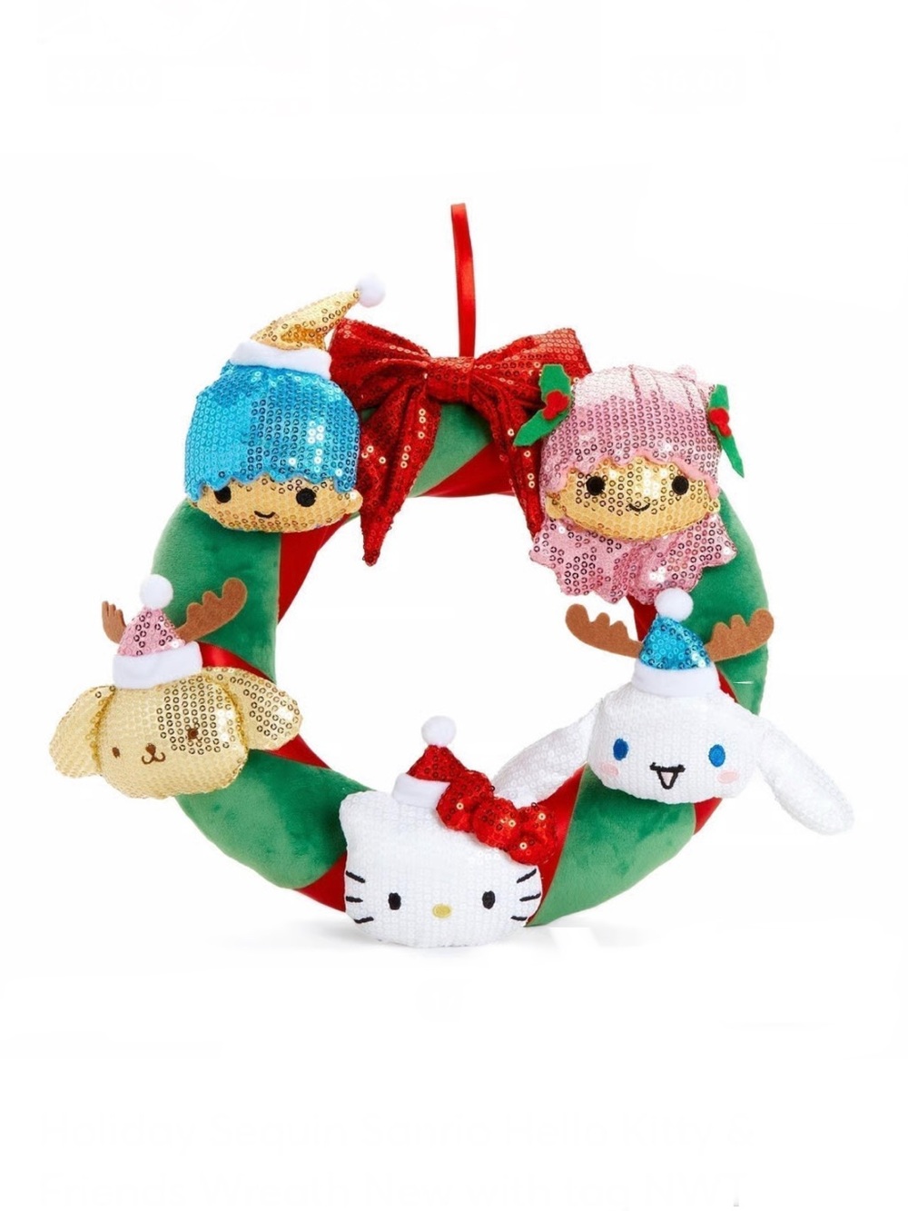 NWT Sanrio and friends sequin wreath